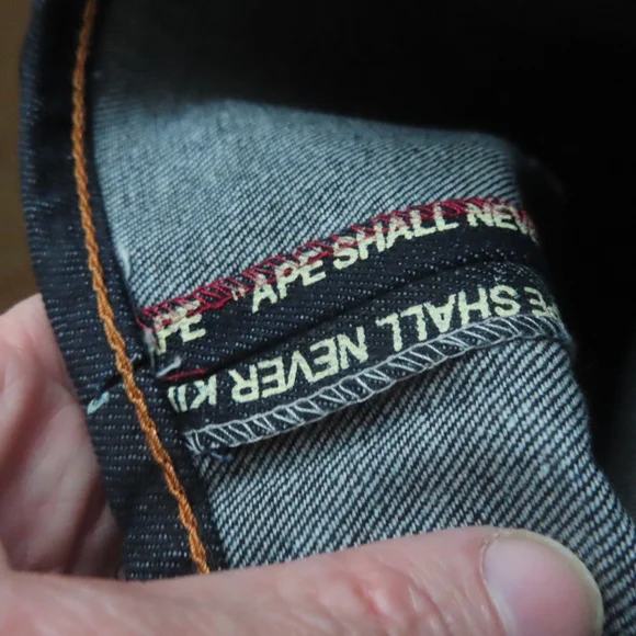Y2K BAPE Jeans with iconic Star Design on the Front Japanese DenimL (36x35)